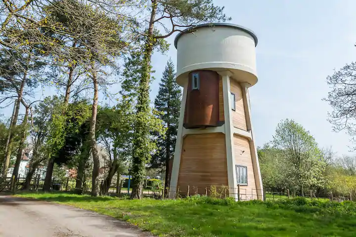 picture of a water tower that has been turned into a house