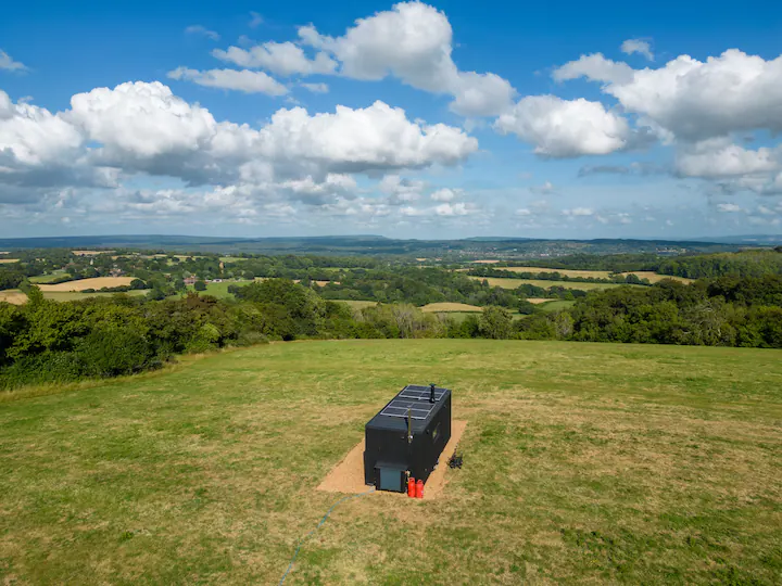 picture of a container in a field